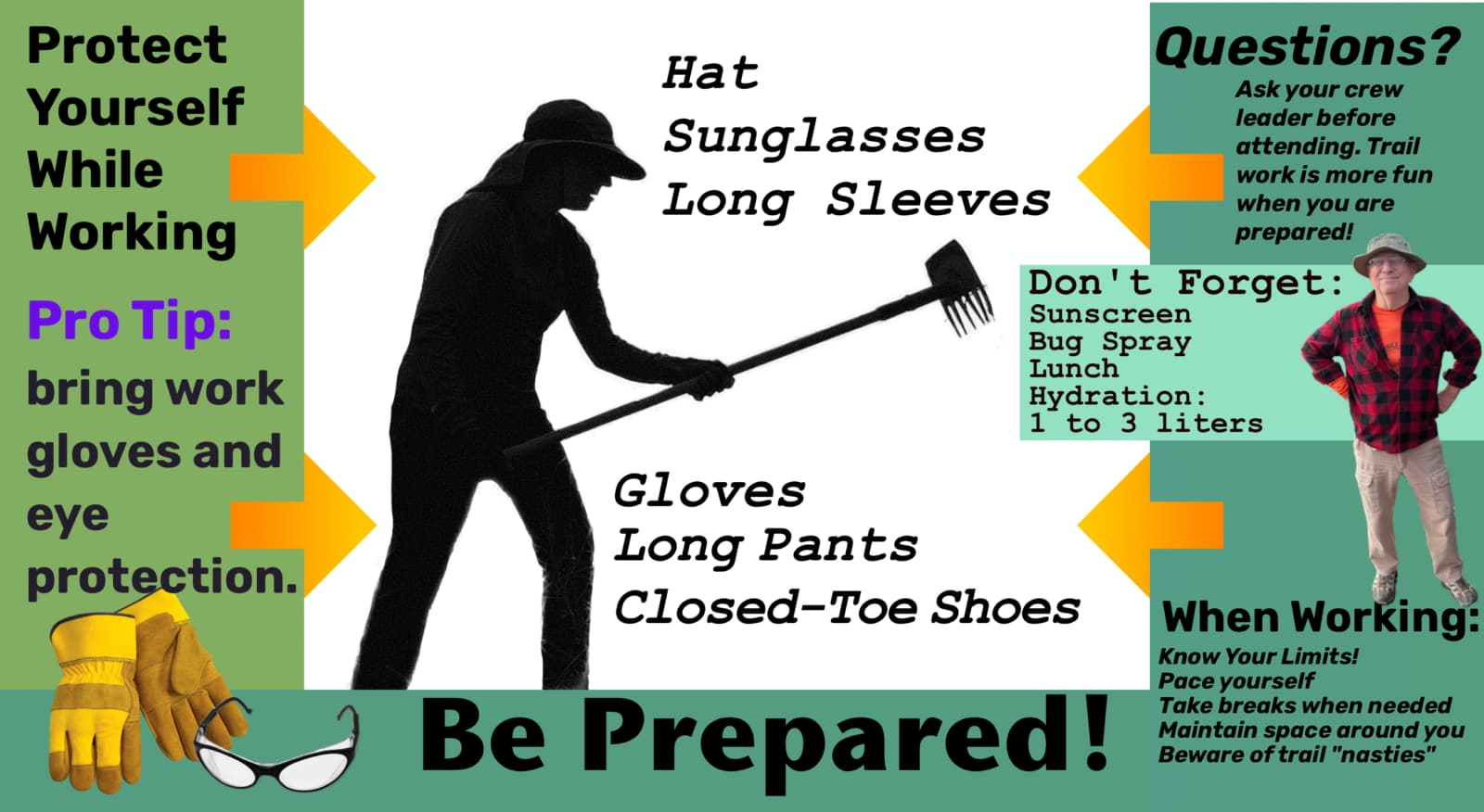 proper attire for volunteer trail work