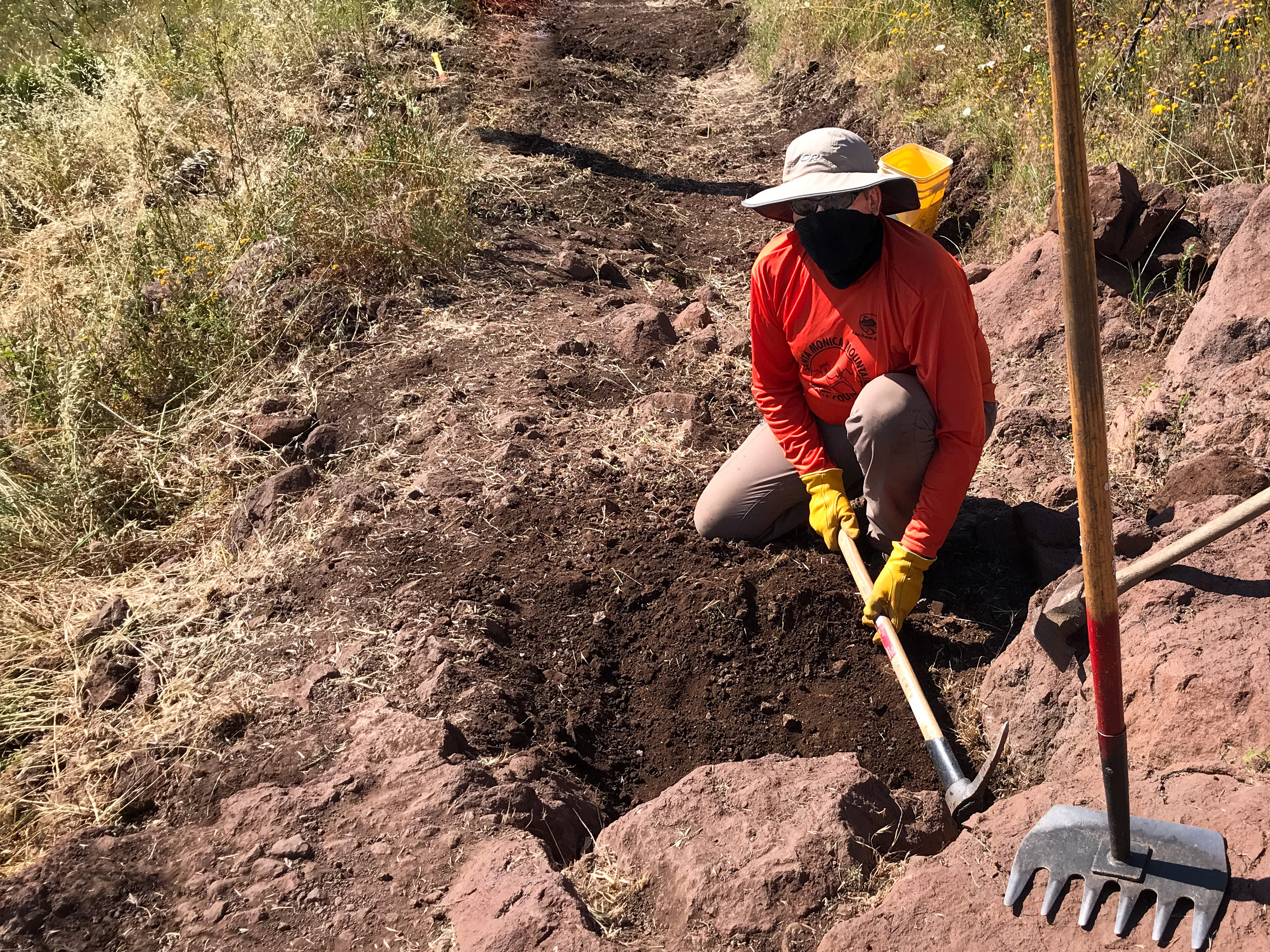 Hard to believe the trail went through here - wheelbarrows full of rocks and dirts were moved to fill these ruts.
