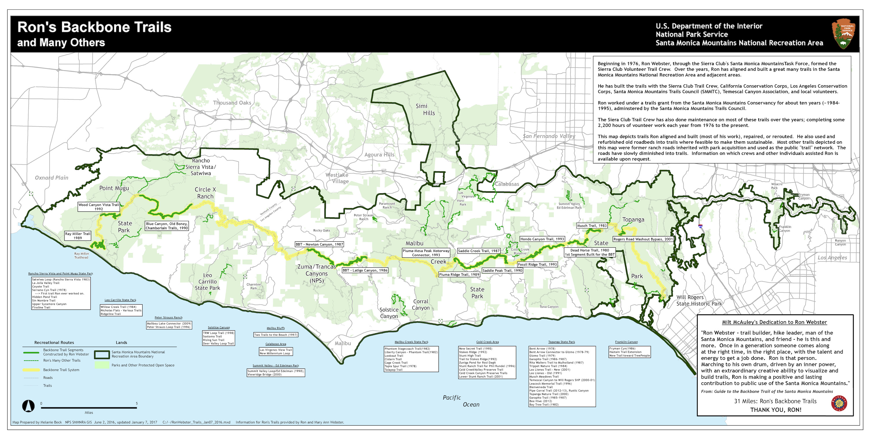 Large map of Trails built by Ron Webster